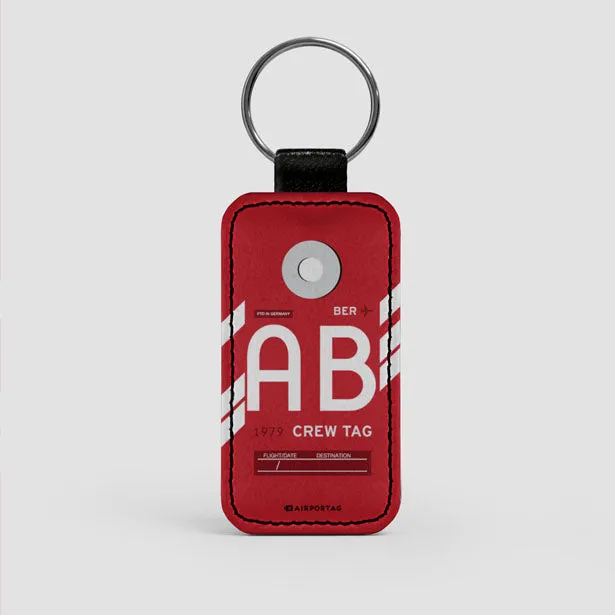 AB - Leather Keychain