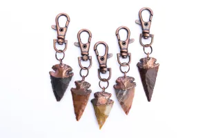 Arrowhead keychain | Raw crystal keychain