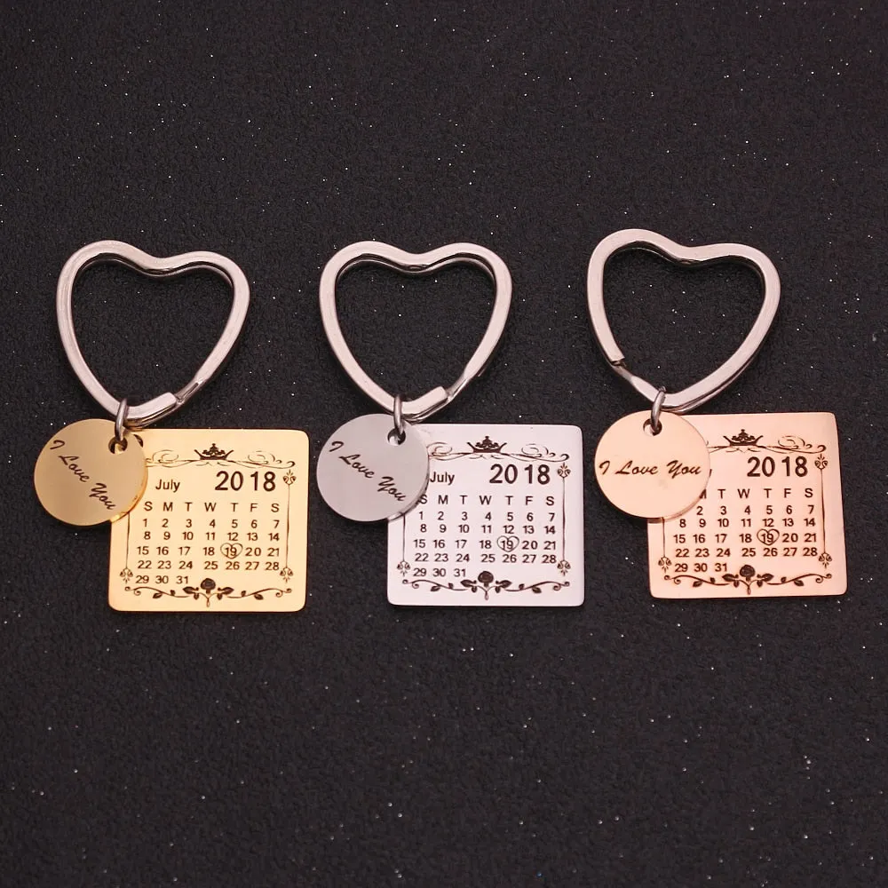 Calendar Keychain- Personalized Keychain Gifts