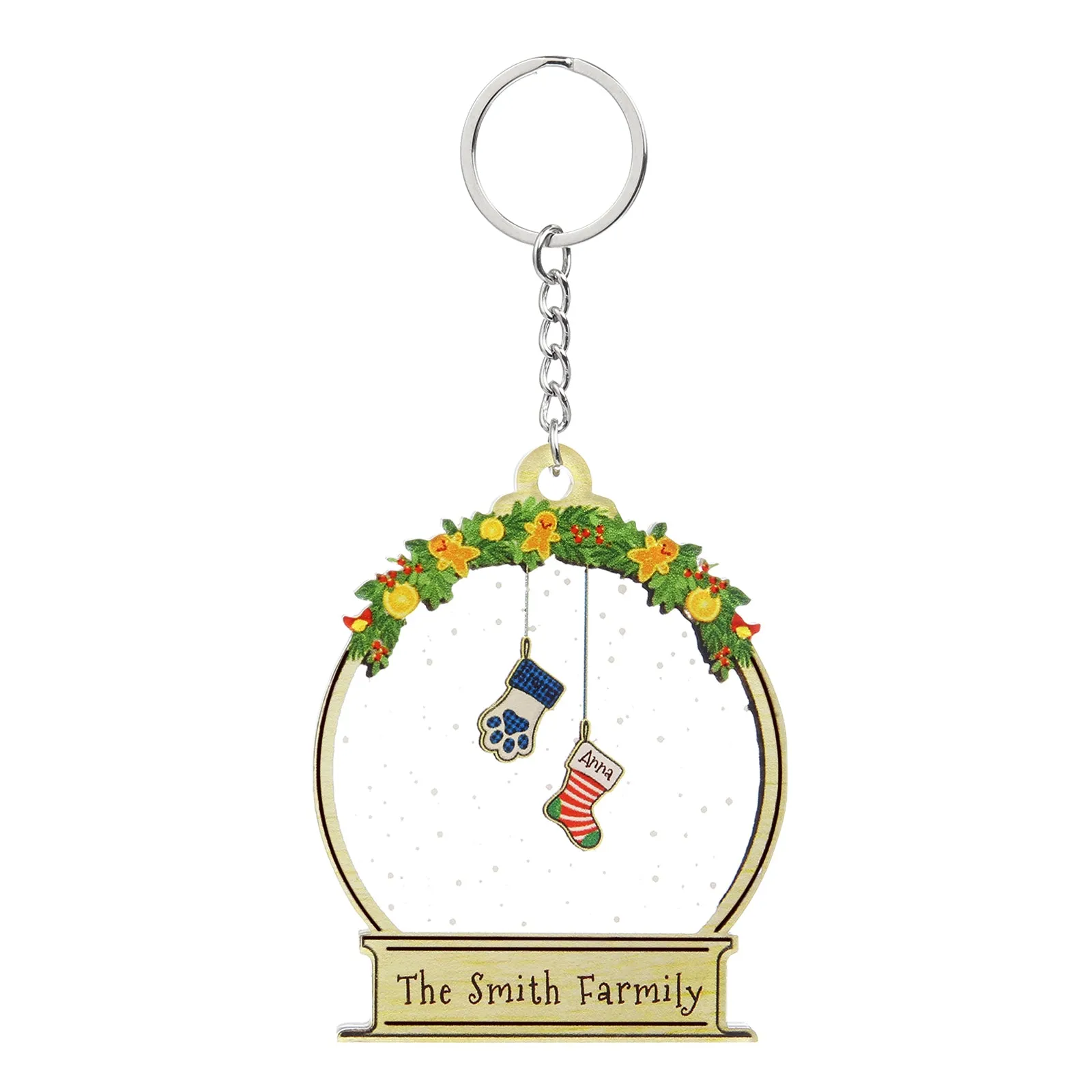 Christmas Decoration Custom Name Keychain