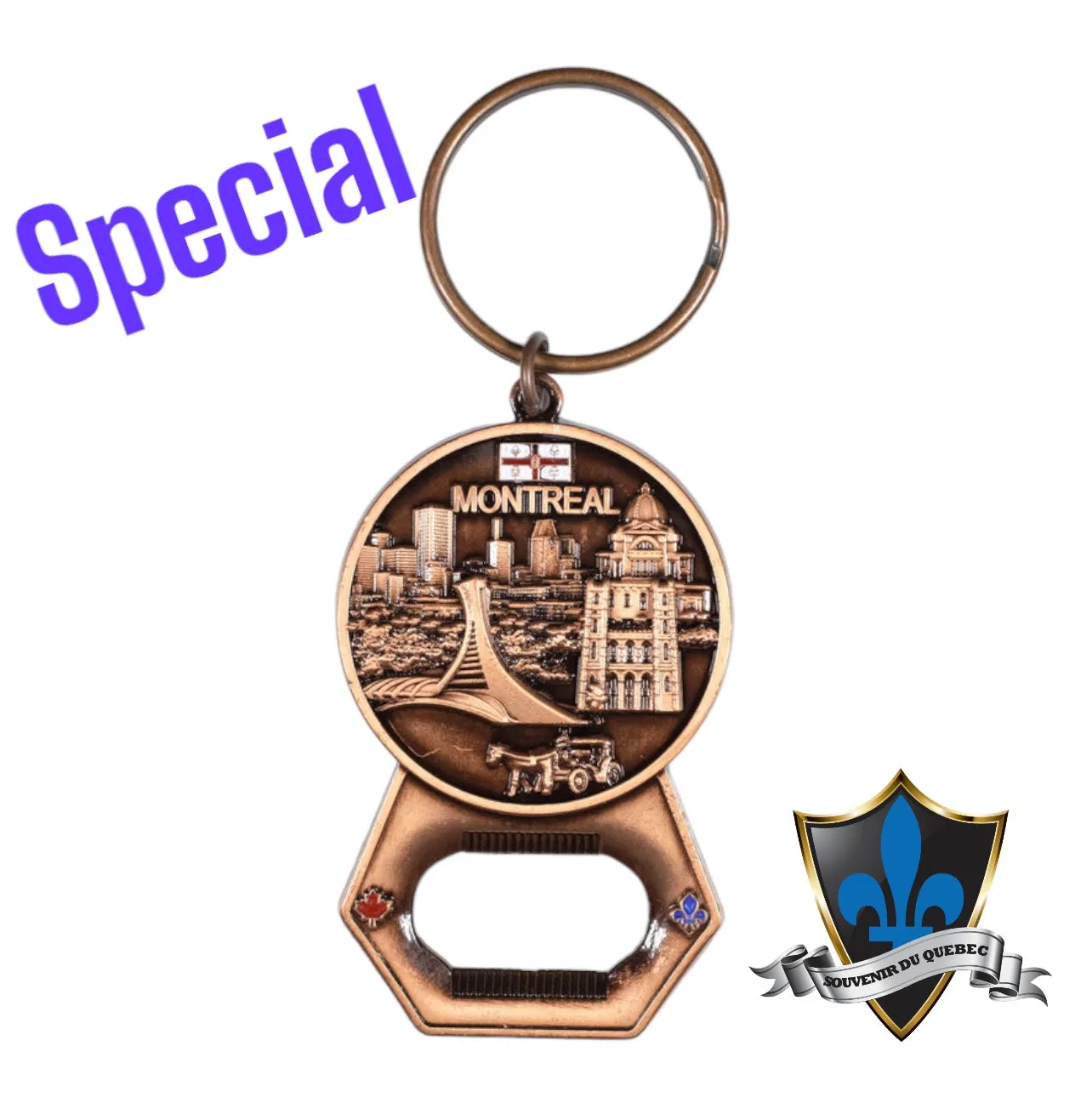 Copper Montreal Skyline Keychain bottle opener