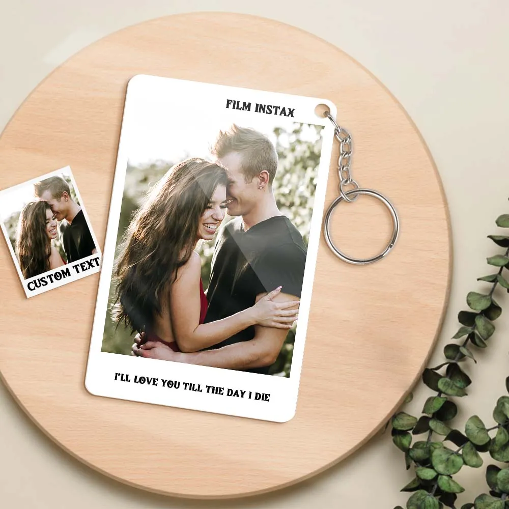 Custom Polaroid Photo Paper Pass Image Engraving Keychain