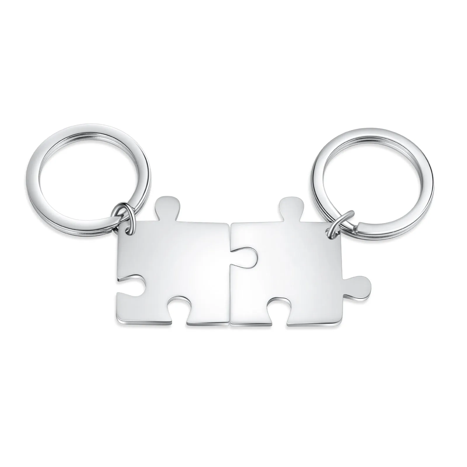 Custom Stainless Steel Couple Puzzle Keychian