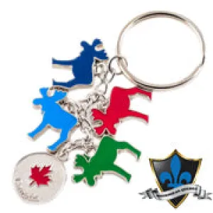 Dangling Moose Flag Keychain