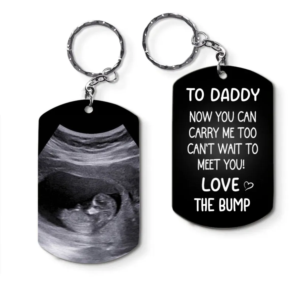 Father - Custom Photo To Daddy Now You Can Carry Me Too - Personalized Keychain