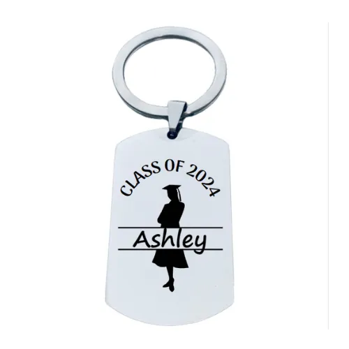 Girls Personalized 2024 Graduation Keychain