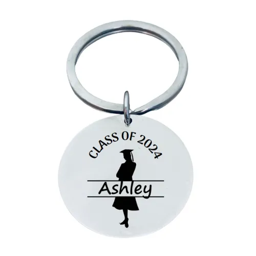 Girls Personalized 2024 Graduation Keychain