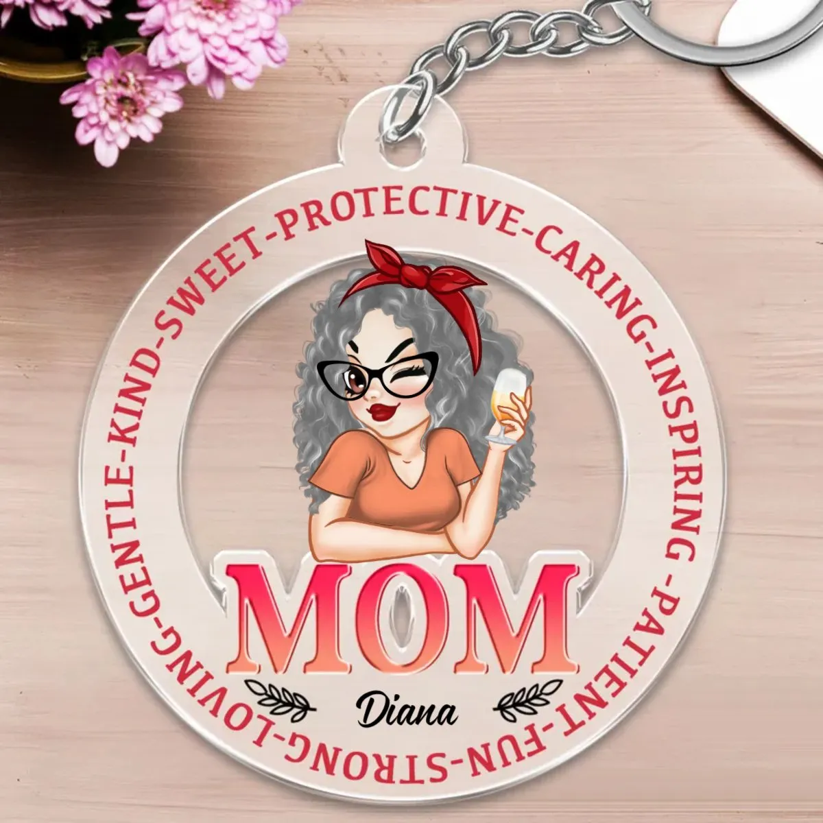 Mother - Mom Loving - Personalized Keychain