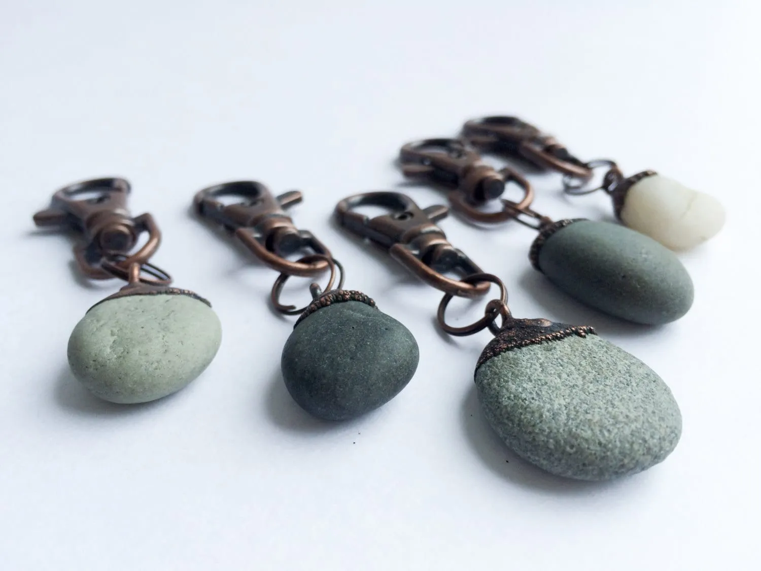 Pebble keychain | Beach Pebble keychain