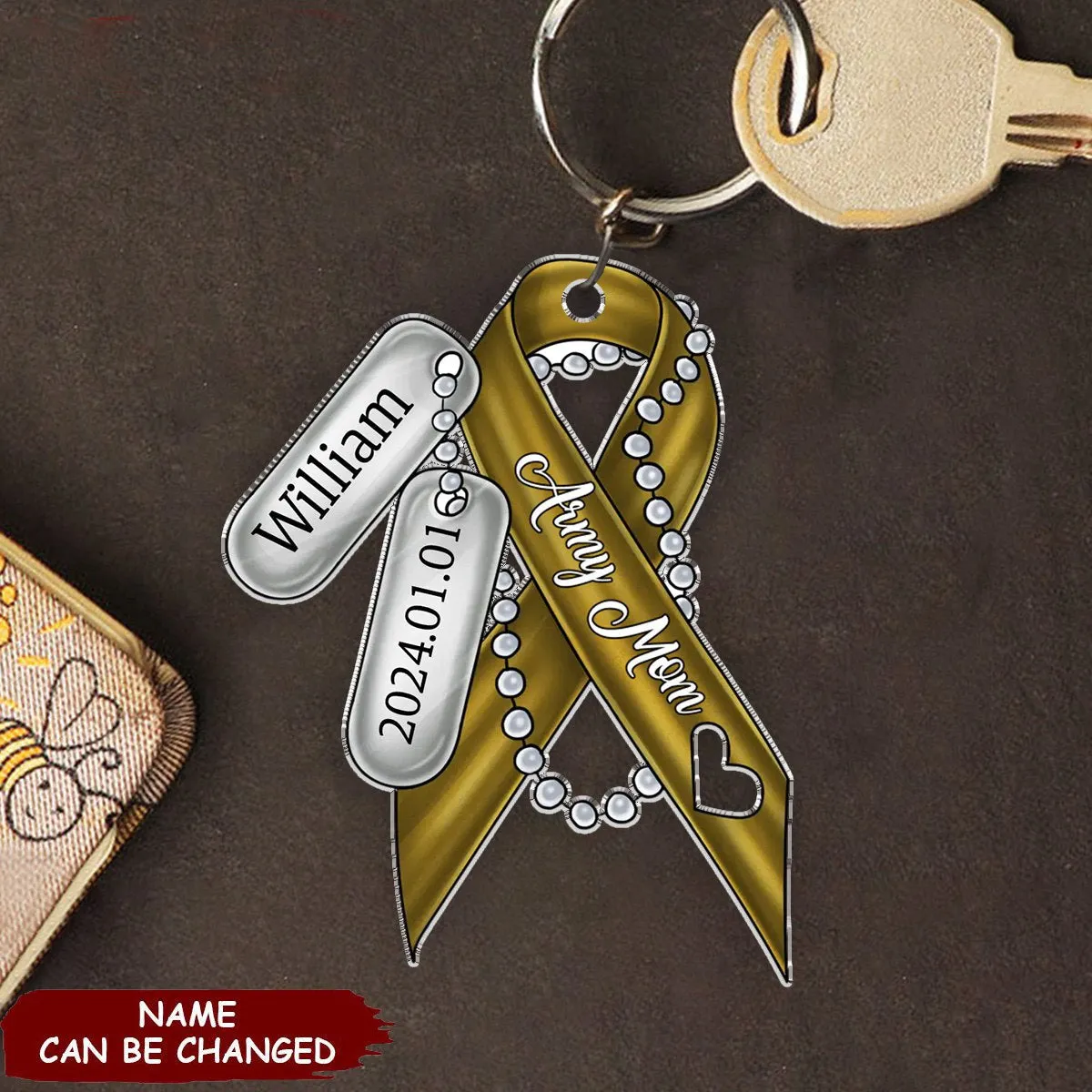 Personalized Army Mom Keychain - Mother's Day Gift Idea