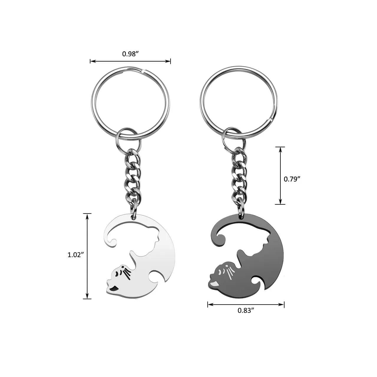 Personalized Cat Puzzle Matching Name Keychain | Jovivi