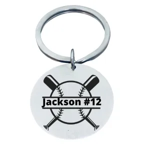 Personalized Engraved Baseball Keychain - Pick Style