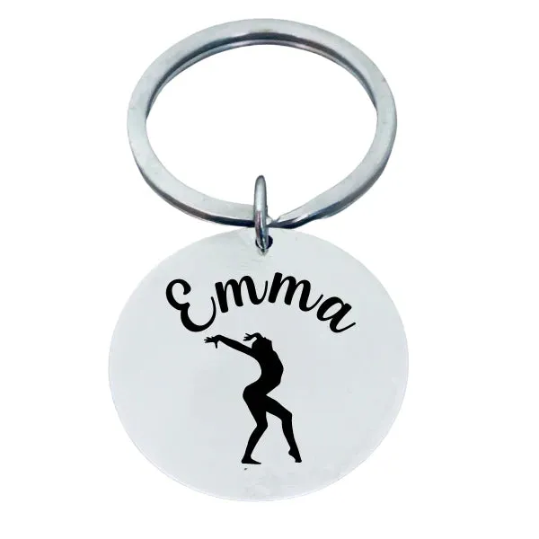 Personalized Engraved Gymnastics Keychain - Pick Style