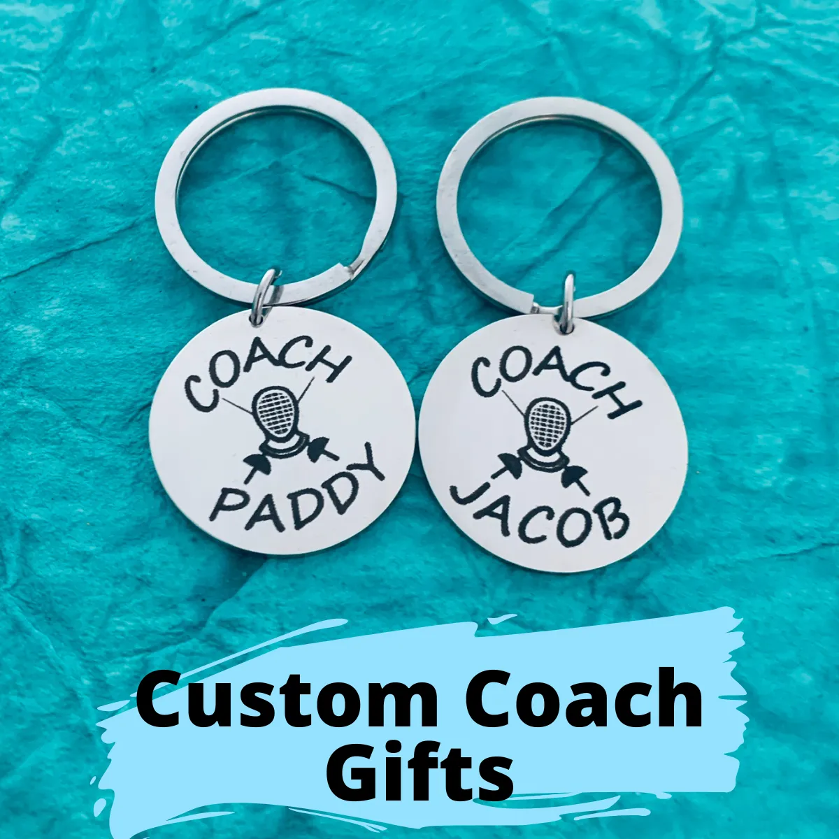 Personalized Fencing Coach Keychain