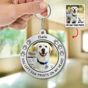 Pet Lovers - You Left Paw Prints On My Heart - Personalized Keychain