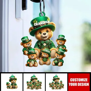 Saint Patrick Day - Personalized Bear Grandma Keychain