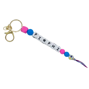 Silicone Beaded Keychain - Pi Beta Phi