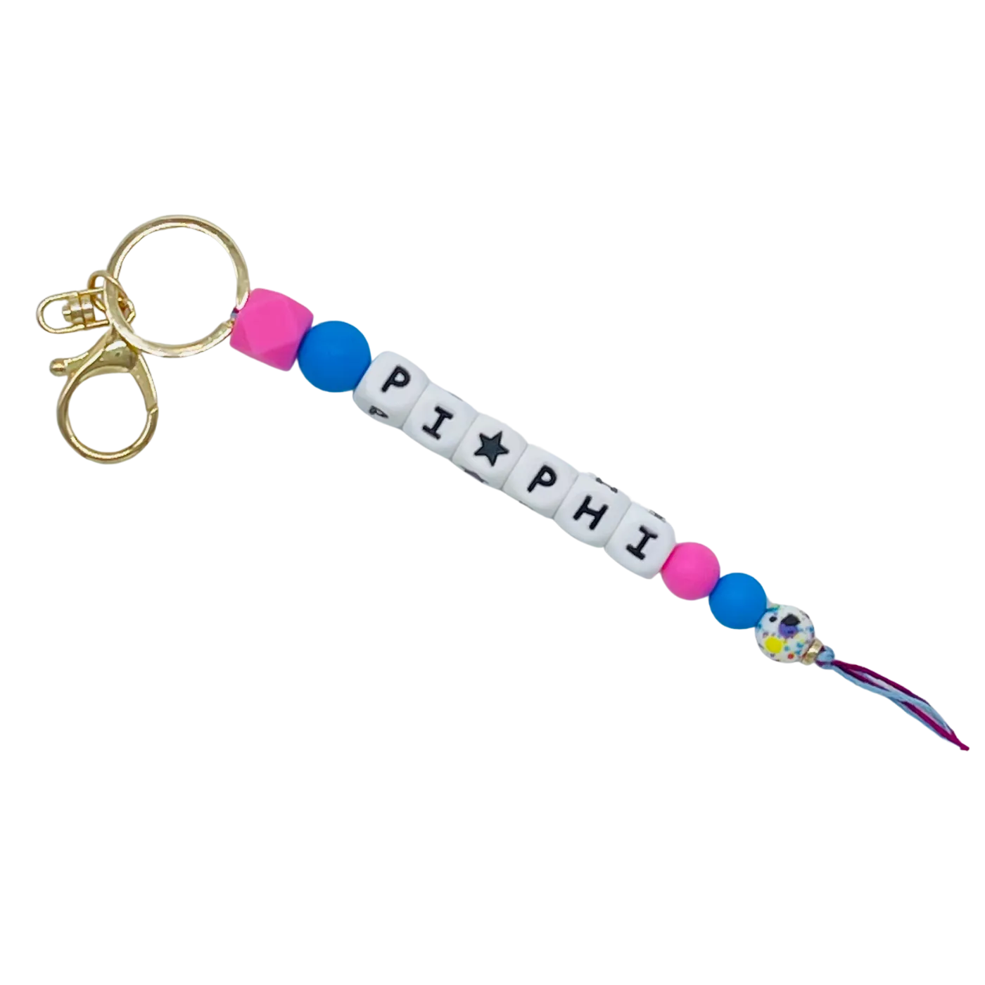 Silicone Beaded Keychain - Pi Beta Phi