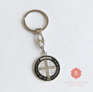 St Benedict Catholic keychain, Black