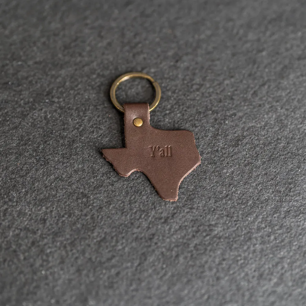 Texas Keychain | Personalized Premium Leather Keychain | Custom Key Fob | Leather Gift Handmade in the USA