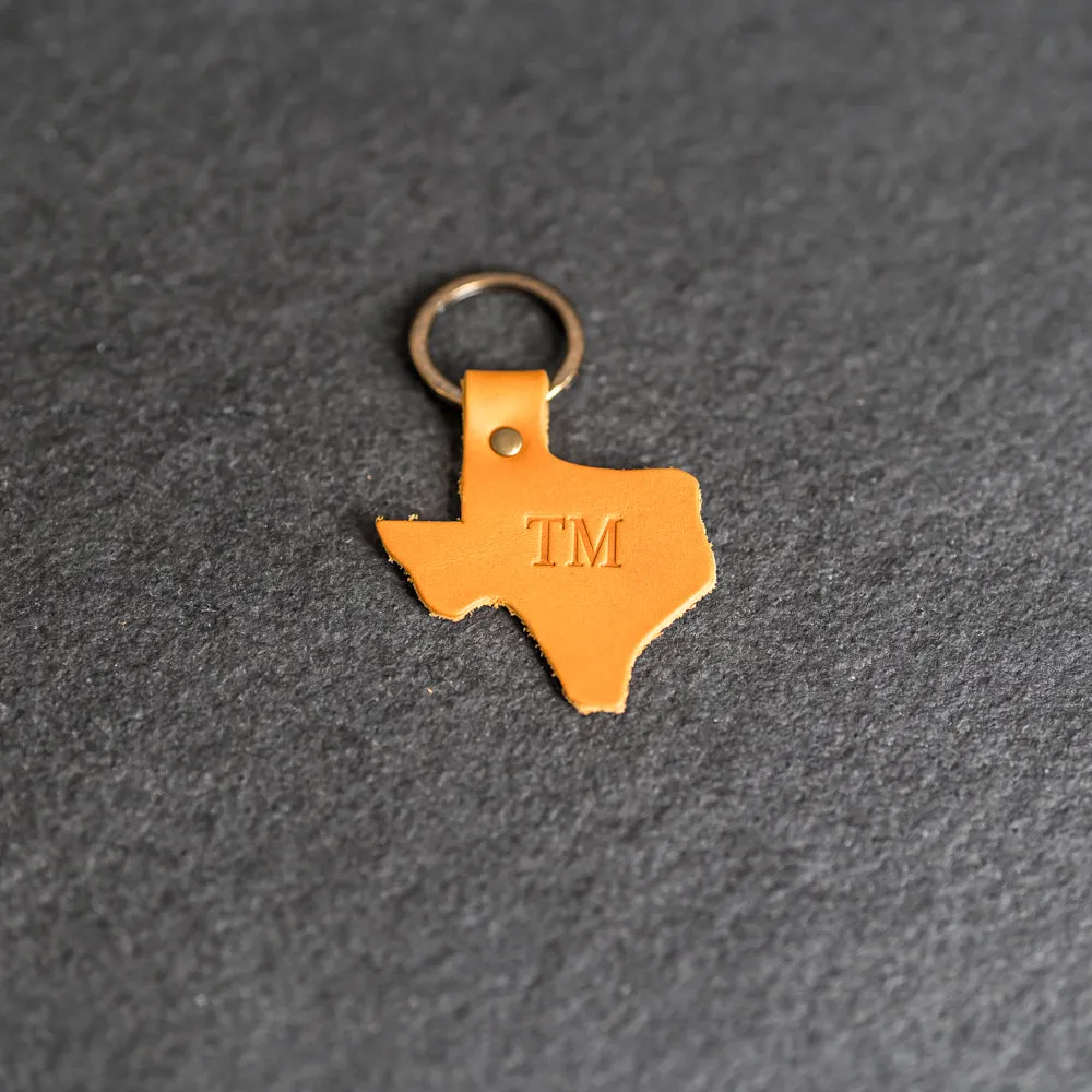 Texas Keychain | Personalized Premium Leather Keychain | Custom Key Fob | Leather Gift Handmade in the USA