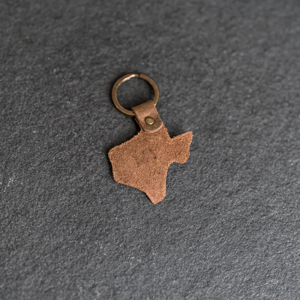 Texas Keychain | Personalized Premium Leather Keychain | Custom Key Fob | Leather Gift Handmade in the USA