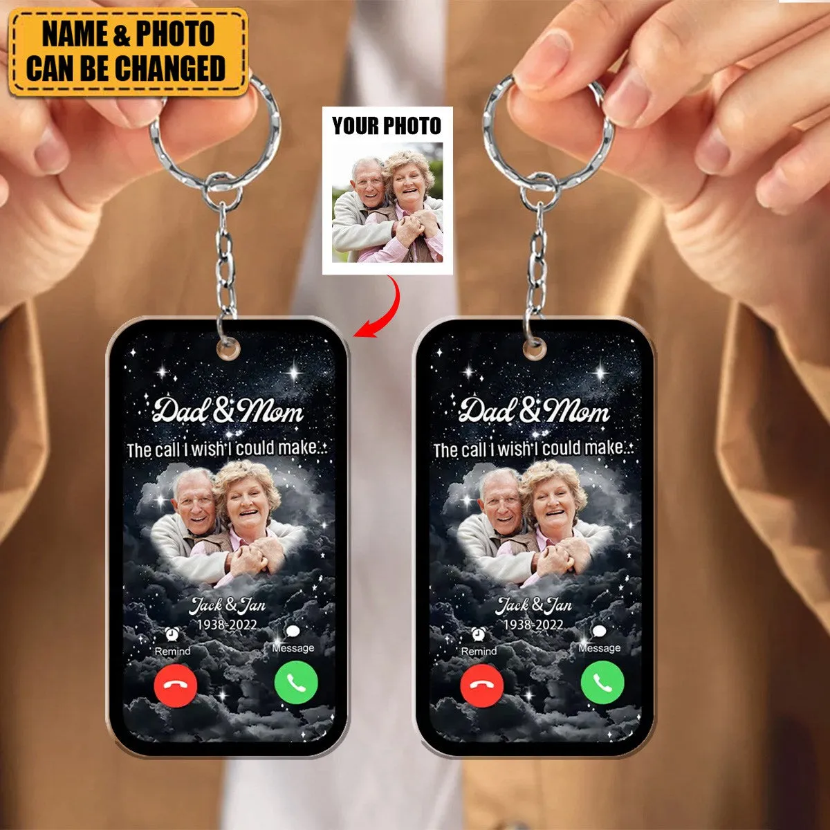 The Call I Wish I Could Take - Personalized Custom Acrylic Keychain - Memorial Gift For Family, Family Members