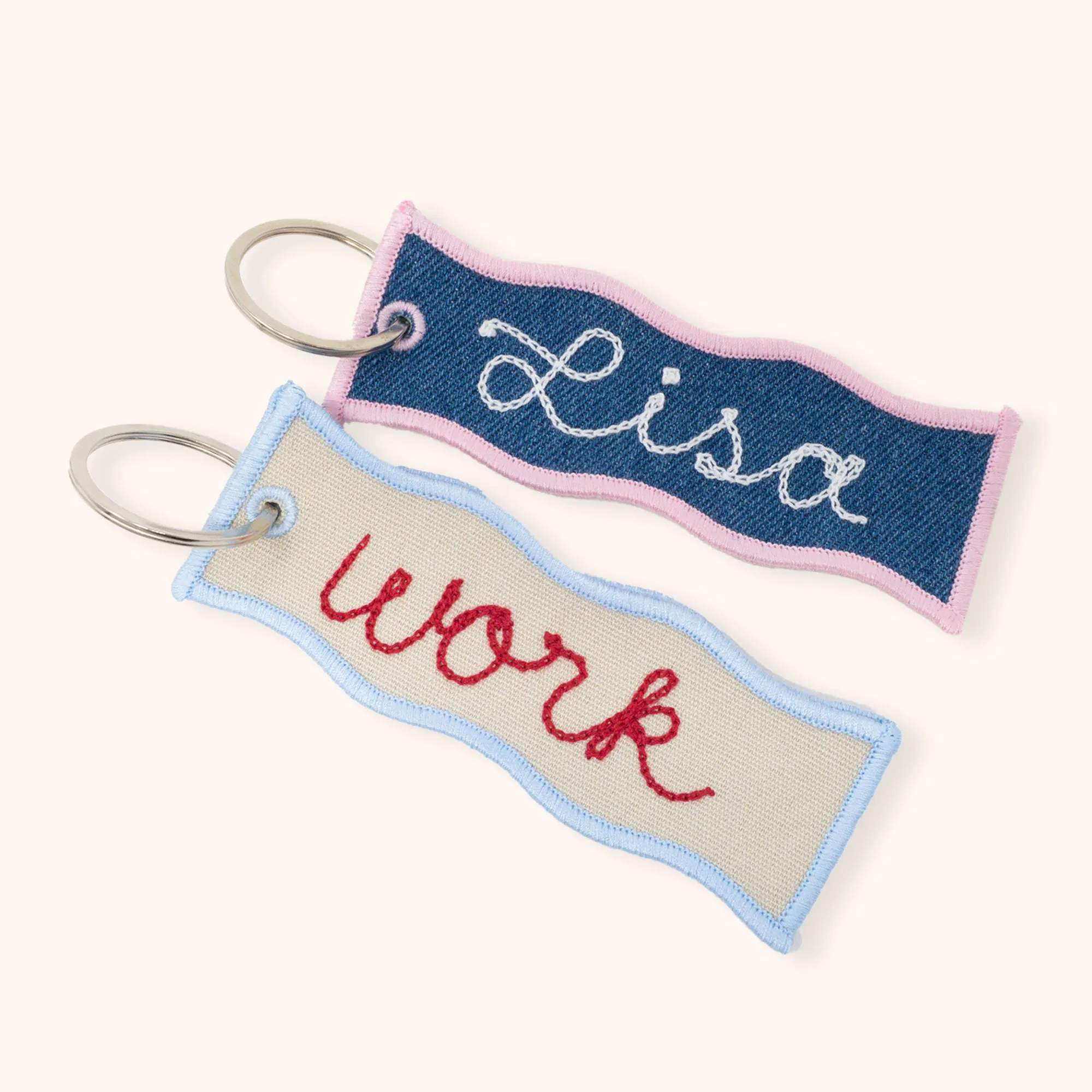 Wavy Personalized Script Keychain